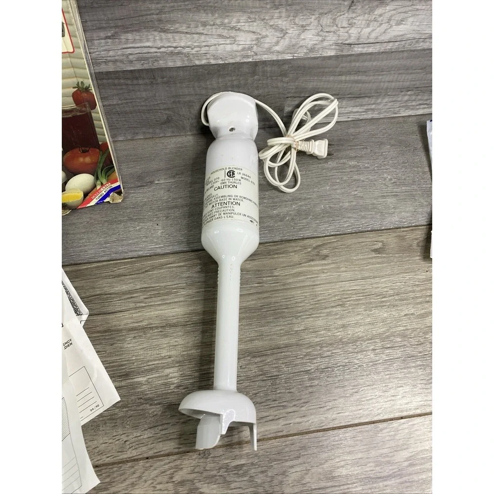 Moulinex Turbo Hand Blender Model 070 White Good Vintage 150W Immersion Mixer